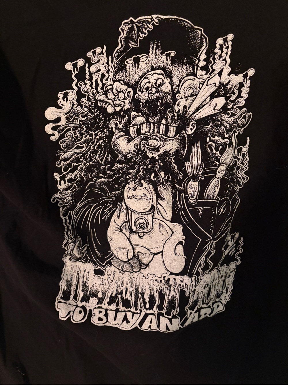Port and Company Black Short-Sleeve Tee with White Graphic Illustration